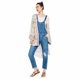 Pilcro and the Letterpress Faye Denim Distressed Overalls